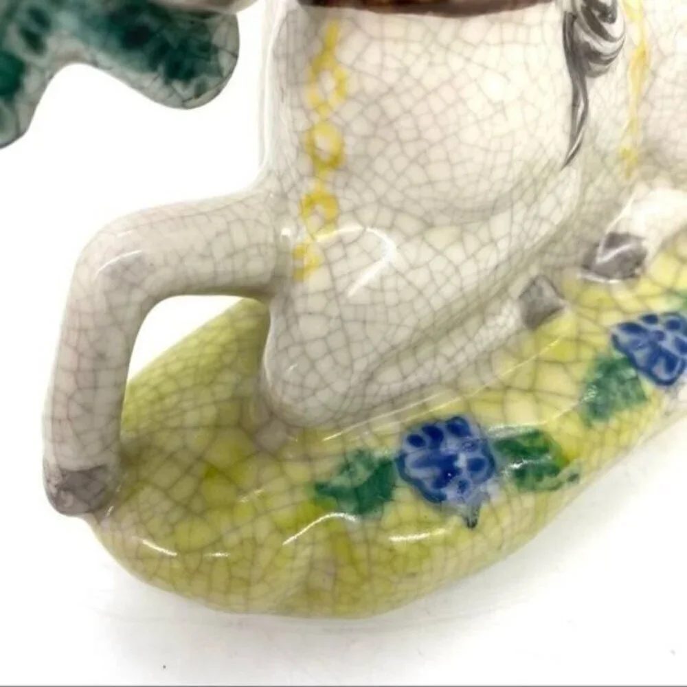 Vintage Staffordshire England Unicorn Horse Figurine Hand Painted